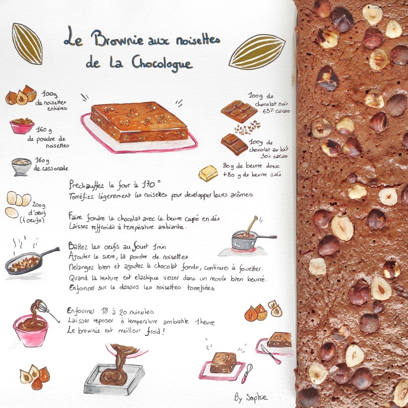 Le Brownie aux noisettes de la chocologue